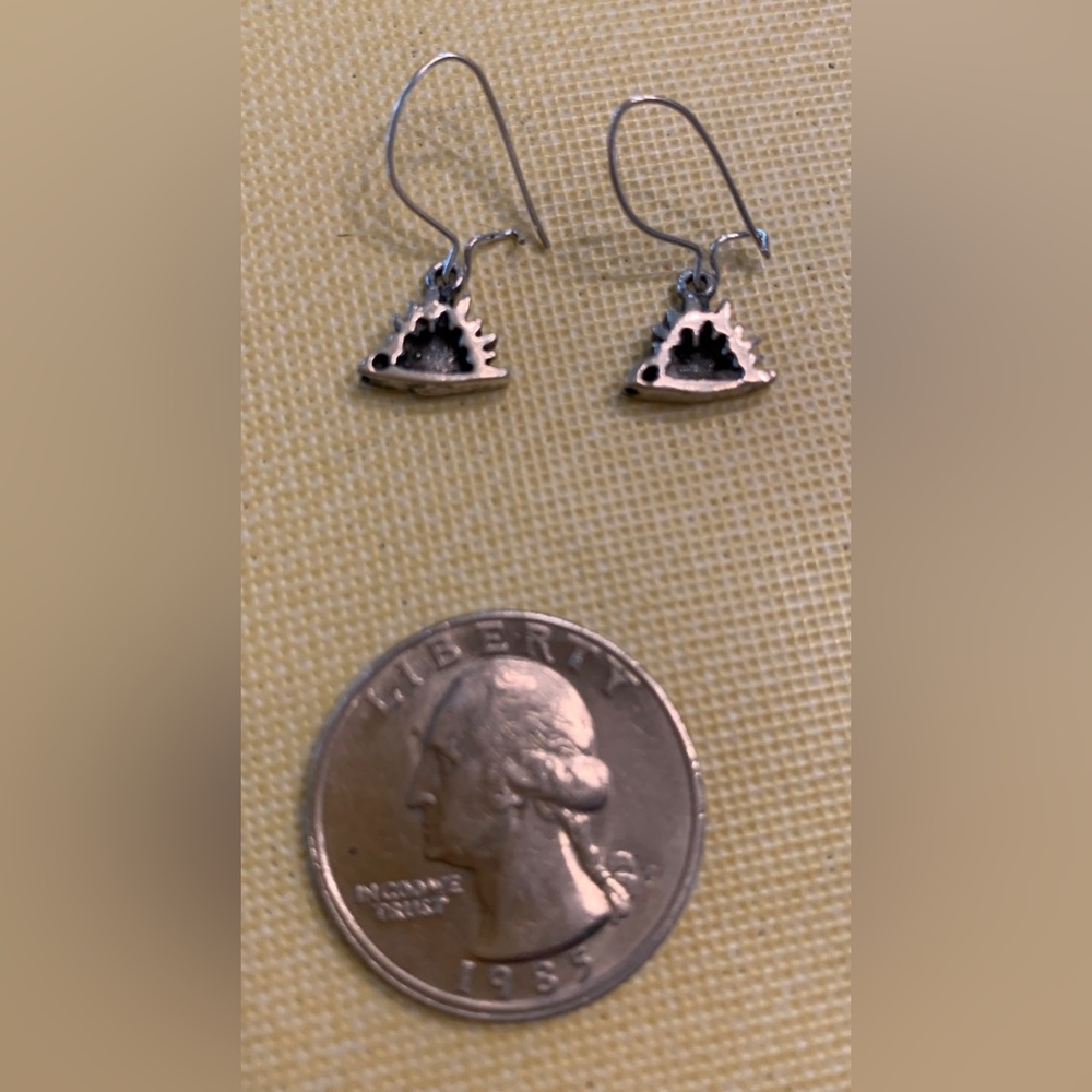 Miniature sterling porcupine/hedgehog earrings